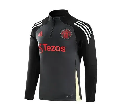 Chándal de Entrenamiento de Media Cremallera 2024/2025 del Manchester United en Gris Oscuro  — view 3