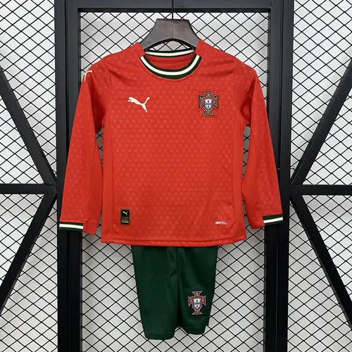 2025 Portugal Heim Langarmtrikot AAA Fan-Qualität Kindergröße — view 1