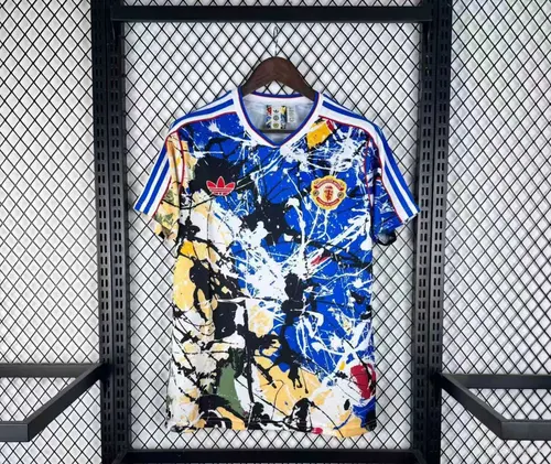2026/2027 قميص مانشستر يونايتد x Stone Roses لكرة القدم أزرق جودة تايلاندية  — view 1