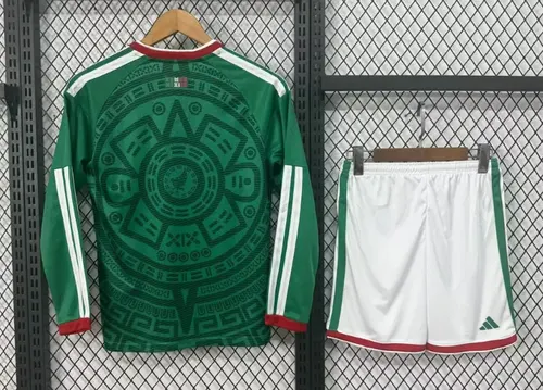 2026 Langarm Mexiko Heim Fußballtrikot  Kindergröße — view 2