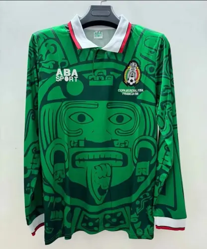 1998 Retro Long Sleeve Mexico Home Football Shirt 