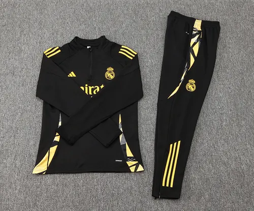 2024/2025 Real Madrid Black Half-Pull Training Suit Football Shirt  Set — view 7