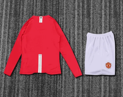 2007/2008 Retro Manga Larga Manchester United Local Champions League Edición Camiseta  Talla Infantil — view 2