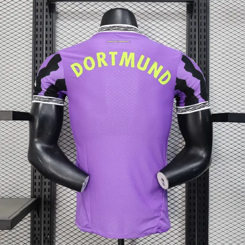 2025/2026 Version Joueur Dortmund Gardien Violet Maillot de football  landaise — view 2