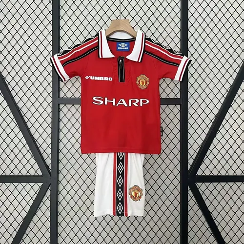 1998/1999 Retro Manchester United Home Football Shirt  Kids Size — view 1