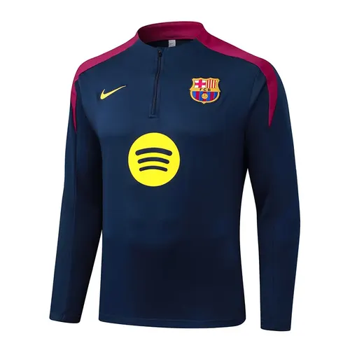 2025/2026 Barcelona Half-Pull Training Suit Royal Blue Jersey  Set 01 — view 3