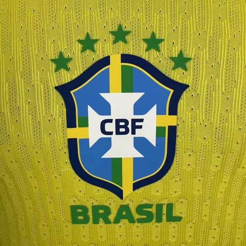 2025/2026 Langarm Player Version Brasilien Heim Fußballtrikot  — view 5