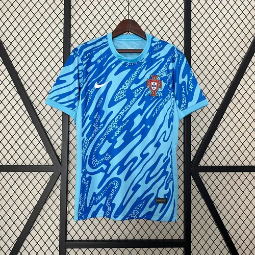 2024 Portugal Torwart Fußballtrikot -Blau AAA Fan-Qualität — view 1