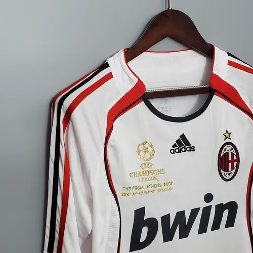 قميص كرة قدم AC Milan الكلاسيكي خارج الأرض بأكمام طويلة 2006/2007 جودة تايلاندية — view 6