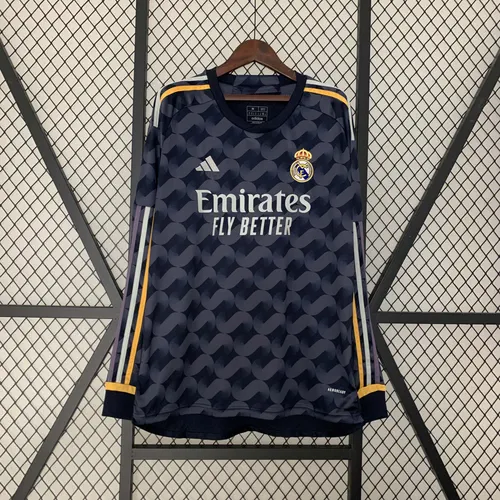 قميص كرة القدم الخارجي طويل الأكمام ريال مدريد 2023/2024 جودة تايلاندية — view 1