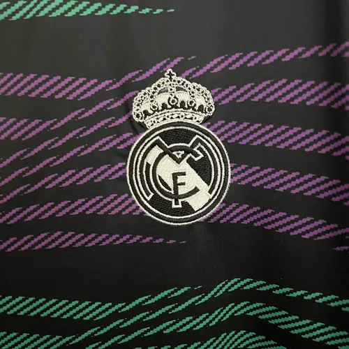 Camisa de Treino do Real Madrid 2023/2024 Listras Verdes e Roxas — view 5