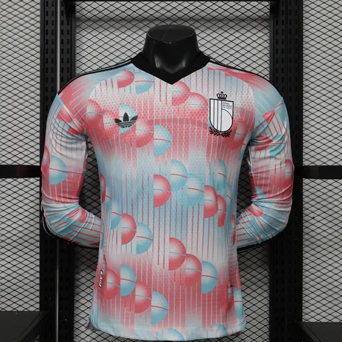 2026 Langarm Spielerversion Belgien Nationalmannschaft Auswärts Fußballtrikot  