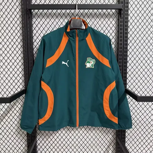 Camisa de Futebol Corta-Vento Dupla Face Laranja e Verde da Costa do Marfim 2026   — view 4