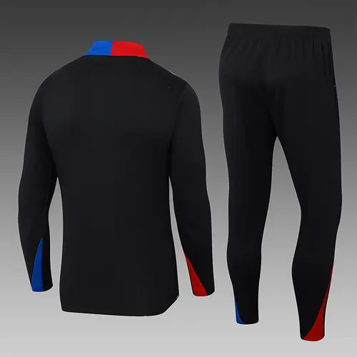 2024/2025 Barcelona Halb-Reißverschluss Trainingsanzug Schwarz Jersey Set — view 2