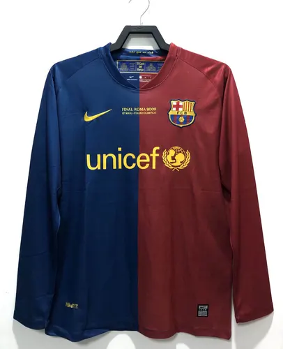 Maillot de football domicile manches longues rétro 2008/2009 Barcelone Ligue des Champions  — view 1