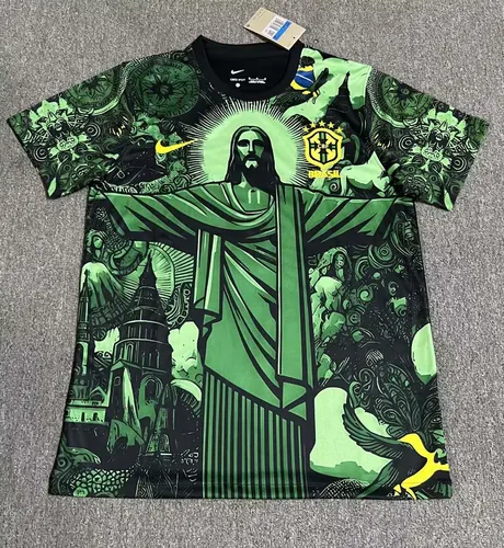 2025 Brasilien Sonderedition Jesus Schwarz Grün Fußballtrikot AAA Fan-Qualität — view 5