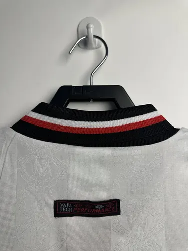 1998-1999 Retro Long Sleeve Manchester United Away White Football Shirt  — view 4