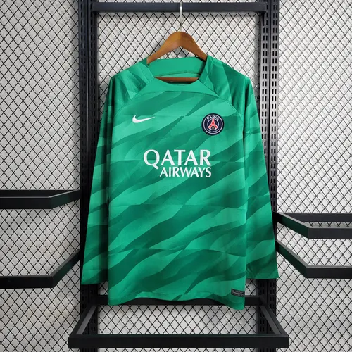 2023/2024 Langarm Psg Paris Saint-Germain Torwart Grün Fußballtrikot