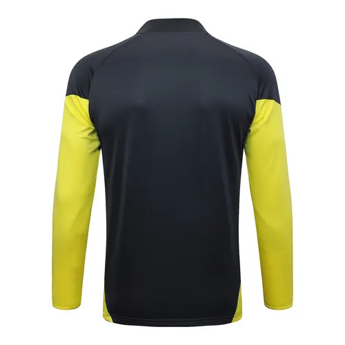 Tenue d'Entraînement Half-Pull Real Madrid Gris Foncé Manches Jaunes 2025/2026 Maillot de Football  Set — view 4