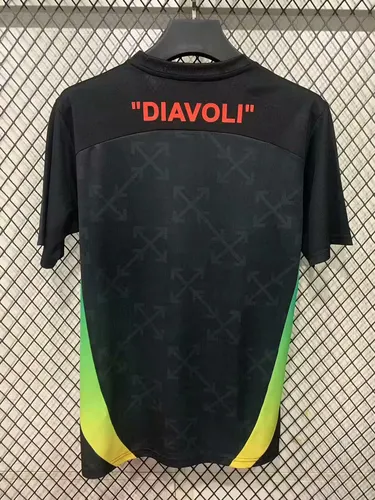 2025/2026 Camiseta de Fútbol Negra de Prepartido Uniformes del AC Milan  — view 2