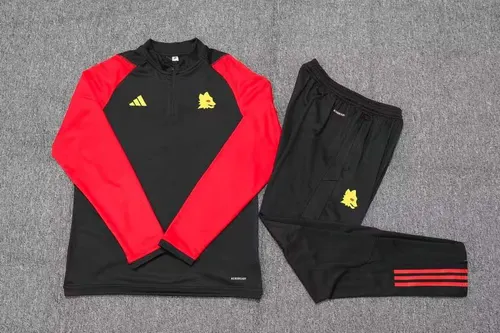 2023/2024 Rom München Halb-Reißverschluss Trainingsanzug Schwarz  Set — view 3