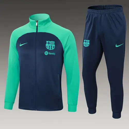 2024/2025 Barcelona Halb-Reißverschluss Trainingsanzug Königsblaues Trikot-Set — view 1