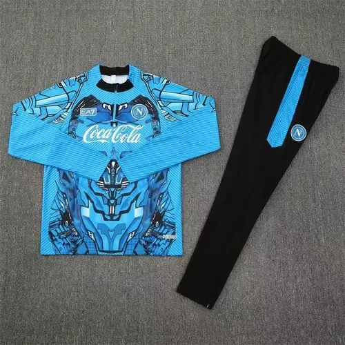 2025/2026 Napoli Half-Pull Trainingsanzug Blau Fußballtrikot  Set — view 3