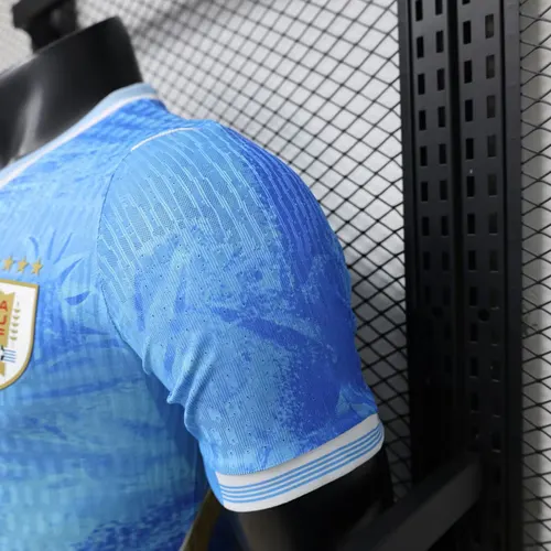 2026 Spielerversion Uruguay Nationalmannschaft Sonderedition Blau Fußballtrikot   — view 7