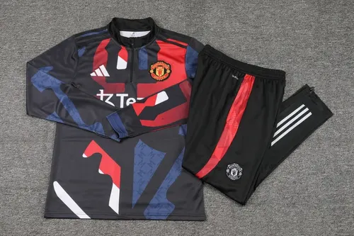 Chándal de Entrenamiento de Media Cremallera 2024/2025 del Manchester United Estampado Rojo, Azul y Negro  — view 7