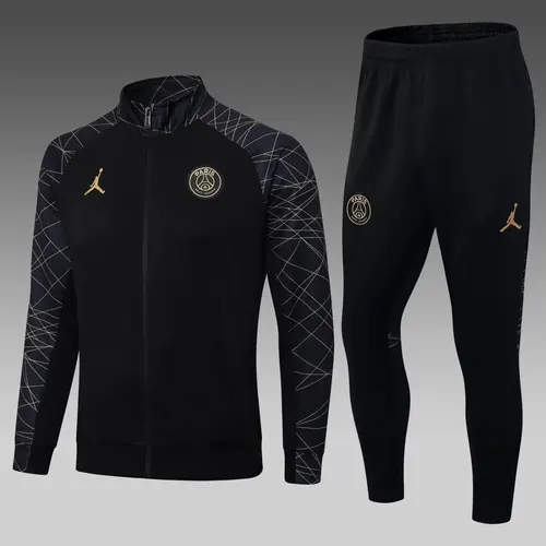 2023/2024 Psg Paris Saint-Germain Long Zipped Jacket Black Set — view 1