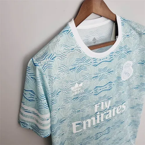 2022/2023 Real Madrid Training Wear Light Blue Pattern Football Shirt — view 6