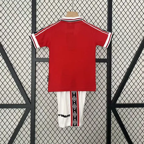 1998/1999 Retro Manchester United Home Football Shirt  Kids Size — view 2