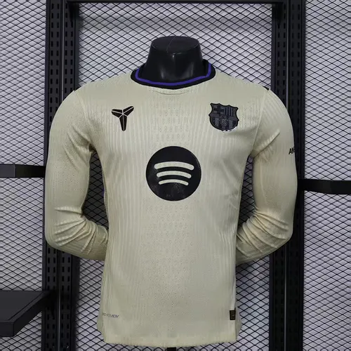 2025/2026 Manga Larga Versión Jugador Camiseta de Fútbol Visitante del Barcelona  — view 1