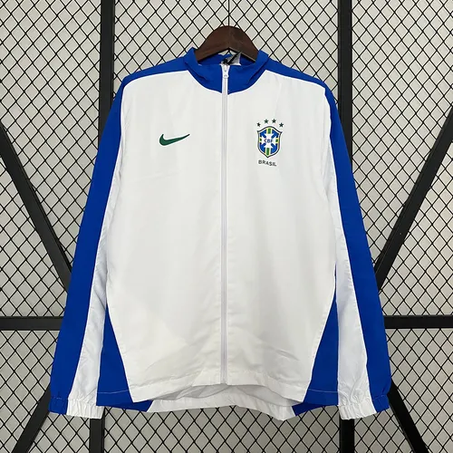 2024 Brasilien Nationalmannschaft Windbreaker Weiß und Blau