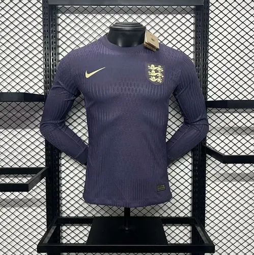 2024-2025 Spielerversion England Auswärts Langarm Fußballtrikot 