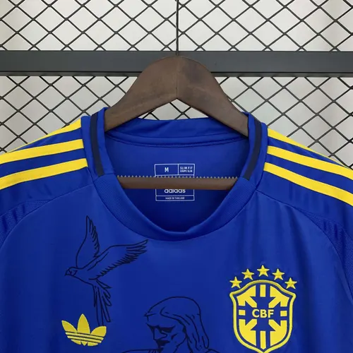 Camisa de Futebol Azul Jesus Edição Especial Brasil AAA qualidade fã 2025 — view 3
