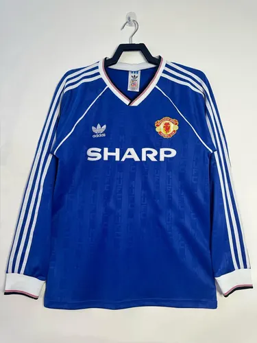 1988-1990 Retro Manga Larga Manchester United Tercera Equipación Visitante Camiseta de Fútbol