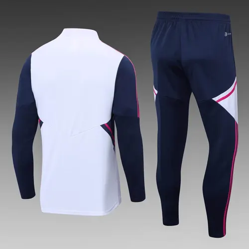 2022/2023 Arsenal Half-Pull Trainingsanzug Weiß Fußballtrikot AAA fan-gradät Set — view 2