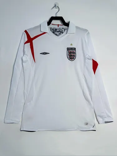 2006 Retro Langarm England Heim Trikot AAA fan-gradät — view 1