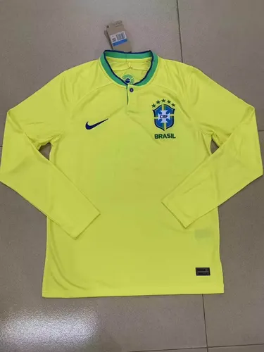2022 FIFA WM Langarm Brasilien Heim-Fußballtrikot