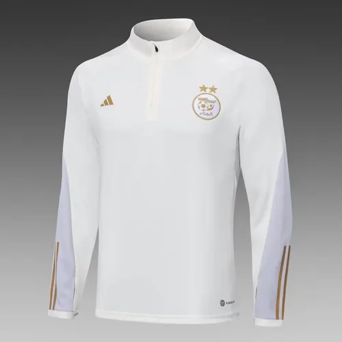 2022 Algerien Nationalmannschaft Halb-Reißverschluss Trainingsanzug Weiß Set — view 3