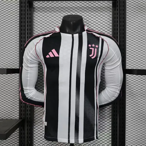 2025/2026 Long Sleeve Player Version Juventus Home Football Shirt 