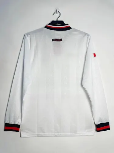 1998-1999 Retro Long Sleeve Manchester United Away White Football Shirt  — view 2
