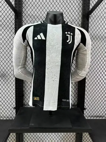 2024/2025 Player Version Juventus Home Long Sleeve Football Shirt 