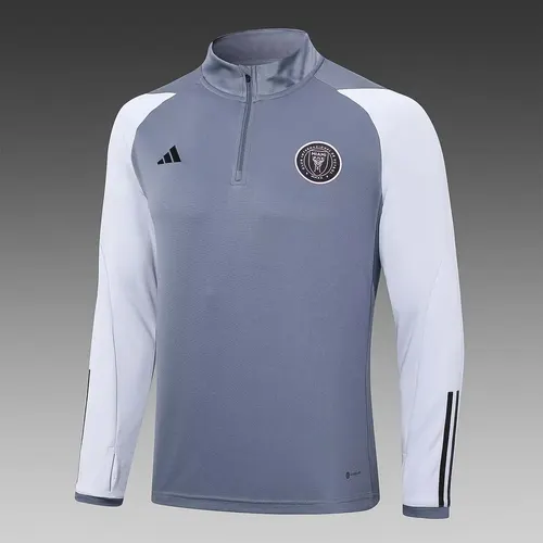 2023/2024 Inter Miami Half-Pull Training Suit gray Football Shirt  Set — view 3