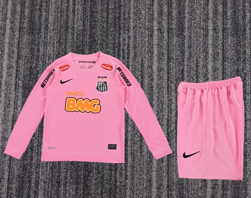 2012/2013 Manches Longues Retro Santos Maillot Rose Football   Taille Enfant — view 1