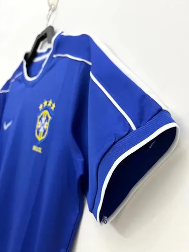 1998 Retro Brasilien Auswärts Fußballtrikot  — view 3