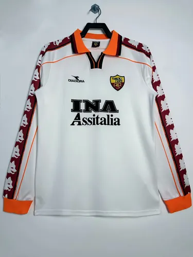 1998/1999 Long Sleeves Retro Roma Away Football Jersey  