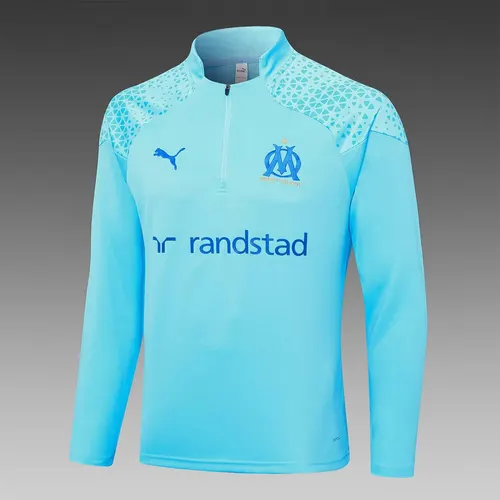 2023/2024 Olympique de Marseille Chándal de Entrenamiento Media Cremallera Azul Claro — view 3
