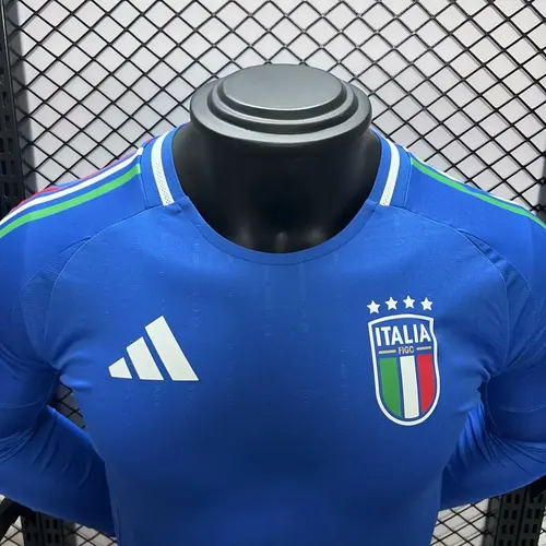 2024-2025 Player Version Italy Home Long Sleeve Football Shirt  — view 3